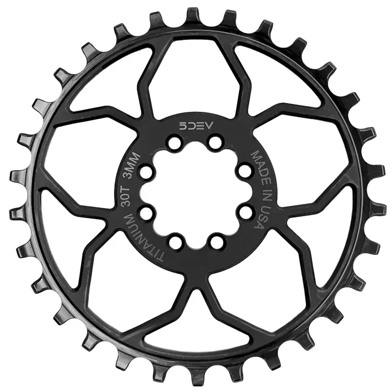 5Dev T-Type 3mm Offset 30T 8-Bolt Chainring in Black