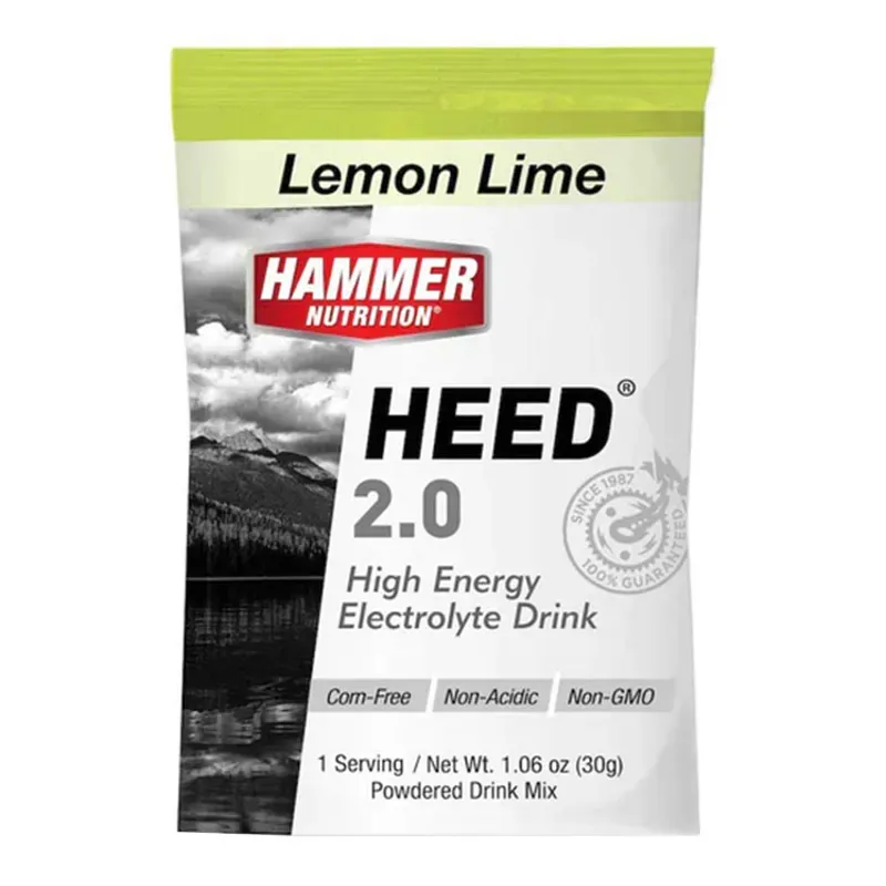 Hammer Nutrition Heed Lemon-Lime 2.0 Drink Mixes in White