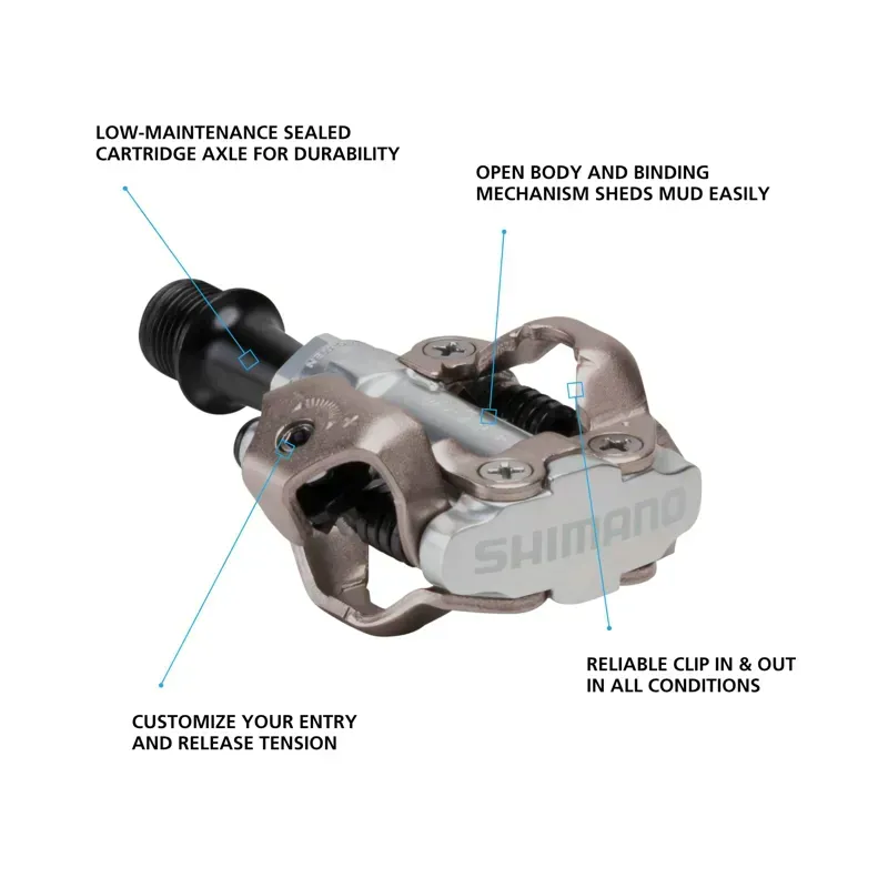 Shimano PD-M540 XC/CX SPD Pedals in Silver-1